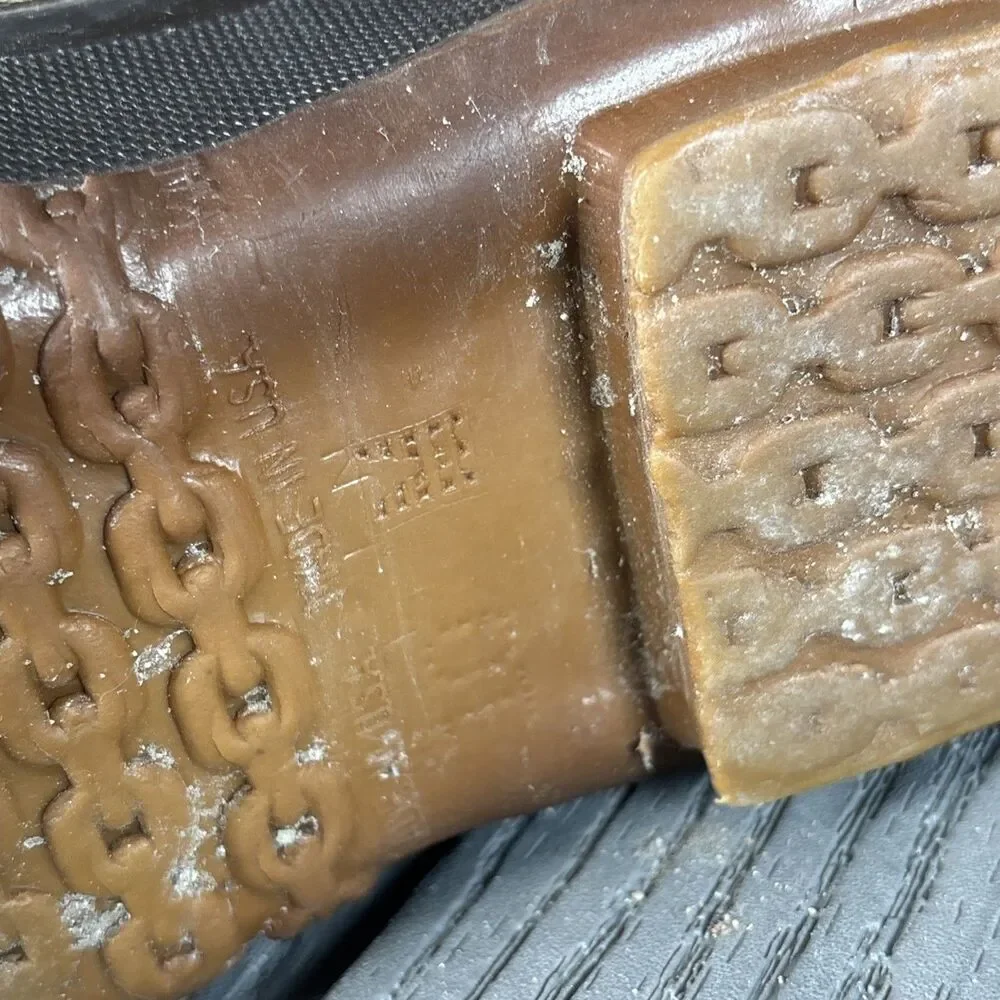 Vintage LL Bean Boots Men's 10 M Brown Leather Duck Hunting Tall 12